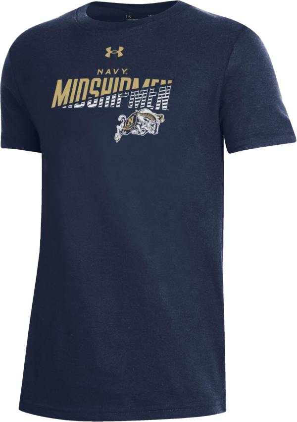 Under Armour Youth Navy Midshipmen Navy Performance Cotton T-Shirt