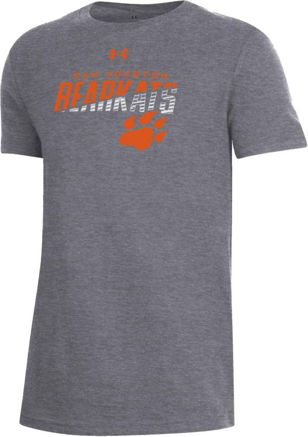 Under Armour Youth Sam Houston Bearkats Grey Performance Cotton T-Shirt