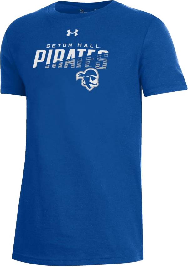 Under Armour Youth Seton Hall Seton Hall Pirates Blue Performance Cotton T-Shirt