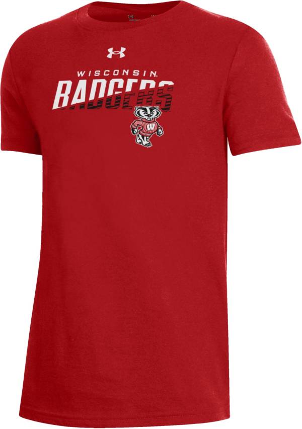 Under Armour Youth Wisconsin Badgers Red Performance Cotton T-Shirt