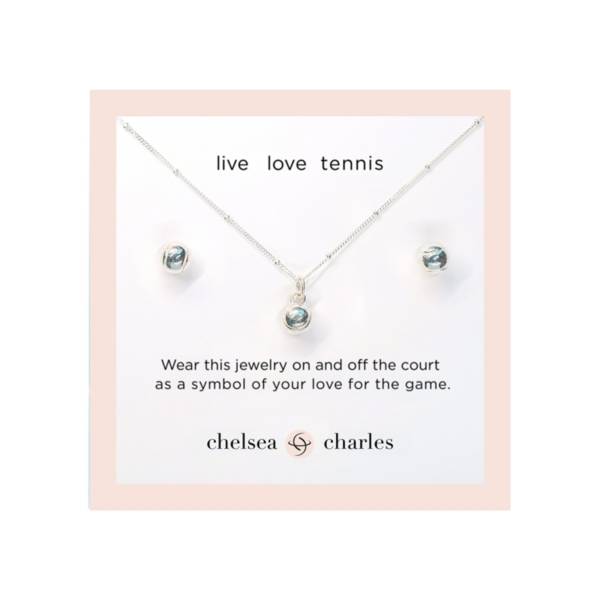 CC Girls Tennis Ball Charm Necklace and Earrings Gift Set
