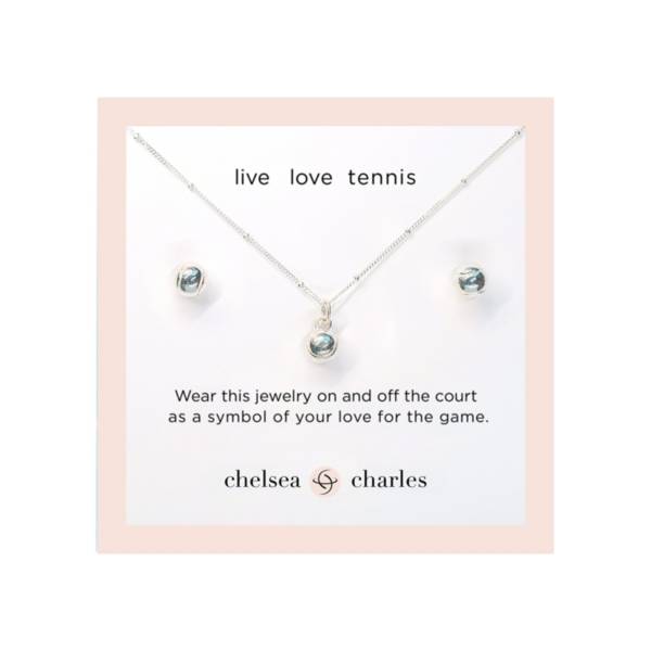 CC Girls Tennis Ball Charm Necklace and Earrings Gift Set