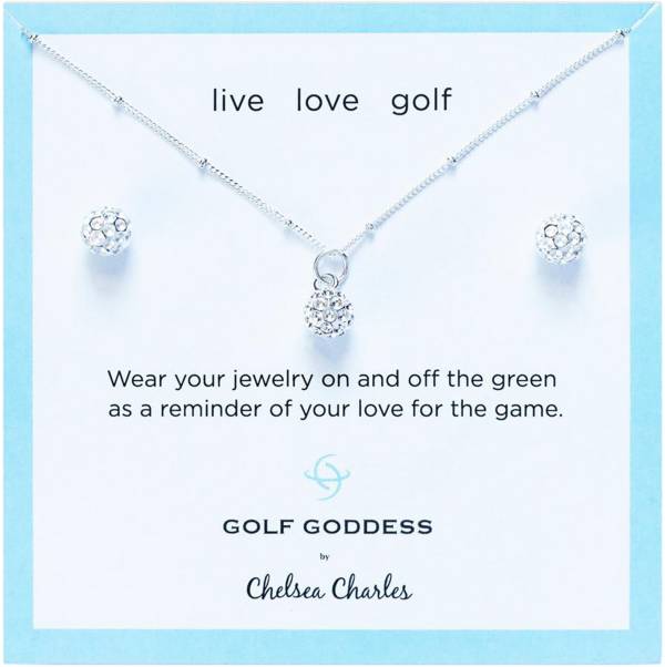 Chelsea Charles Golf Ball Charm Necklace & Earrings Gift Set product image