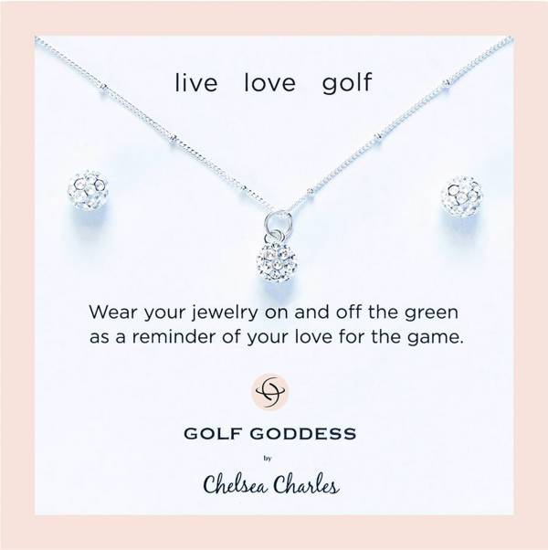 Chelsea Charles Girls Golf Ball Charm Necklace & Earrings Gift Set product image
