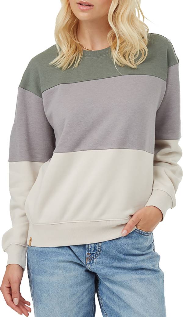 tentree Women's TreeFleece Blocked Crew Long Sleeve Shirt