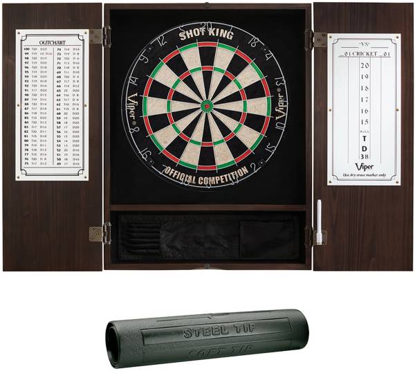 Viper Espresso Metropolitan Sisal Dartboard, Cabinet, and Accessory Bundle