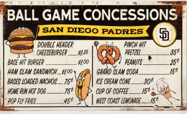 Open Road San Diego Padres Concessions Sign product image