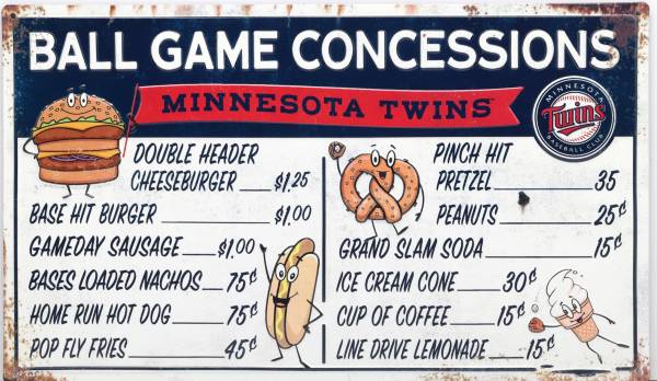 Open Road Minnesota Twins Concessions Sign product image