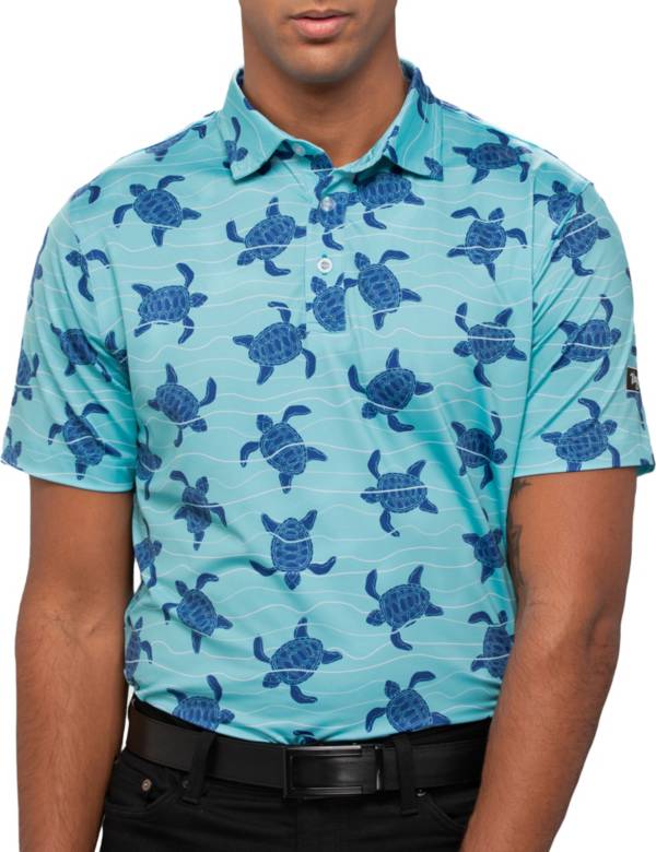 Waggle Men's Turtle Time Golf Polo