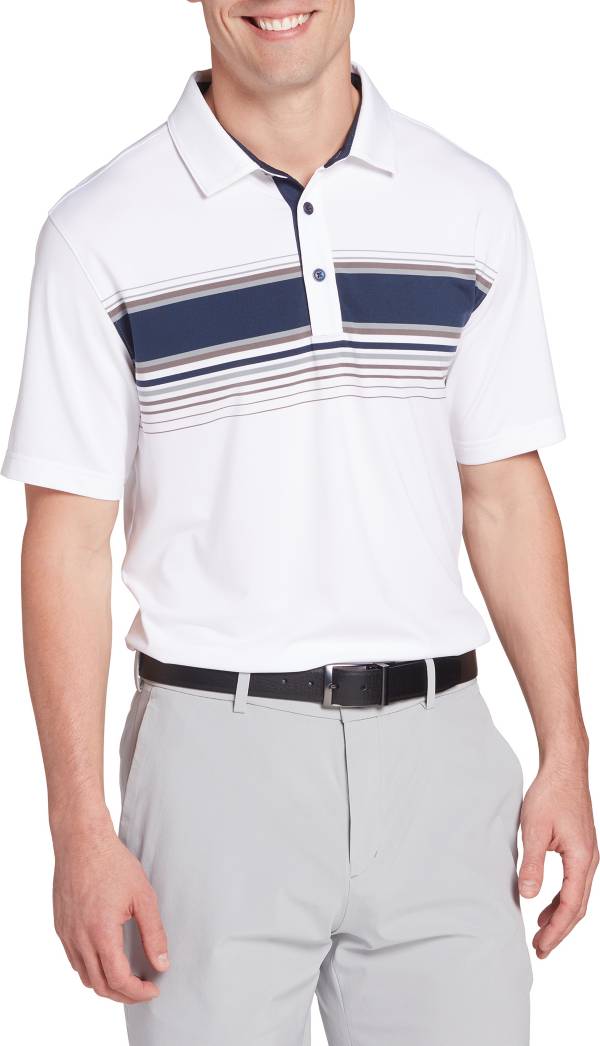 Walter Hagen Men's Perfect 11 Chest Stripe Yarn Dye Golf Polo