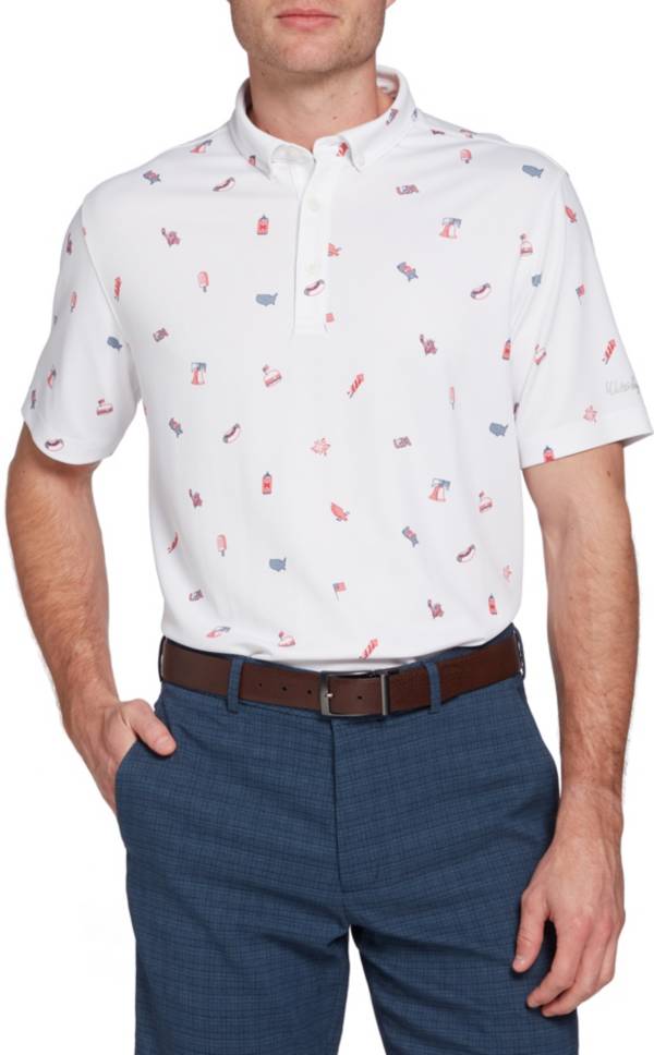 Walter Hagen Men's Perfect 11 USA Fireworks Golf Polo