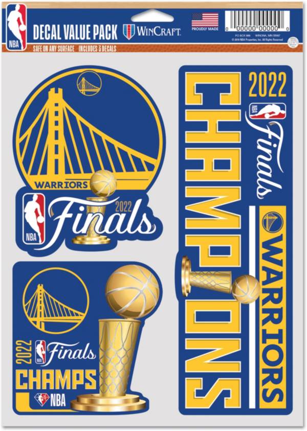 WinCraft 2022 NBA Champions Golden State Warriors 3-Pack Decal