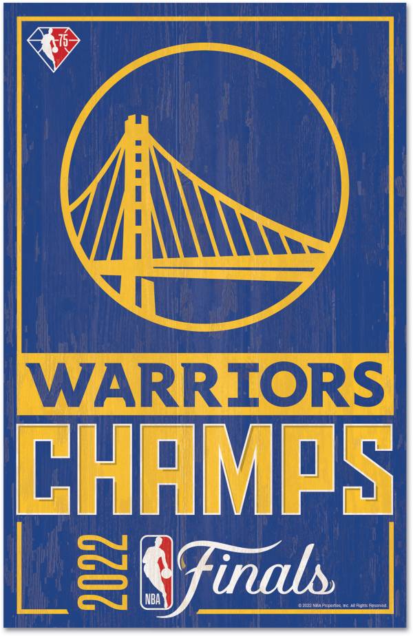 WinCraft 2022 NBA Champions Golden State Warriors 11'' x 17'' Wood Sign