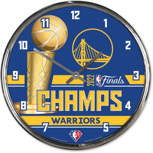 WinCraft 2022 NBA Champions Golden State Warriors Chrome Clock