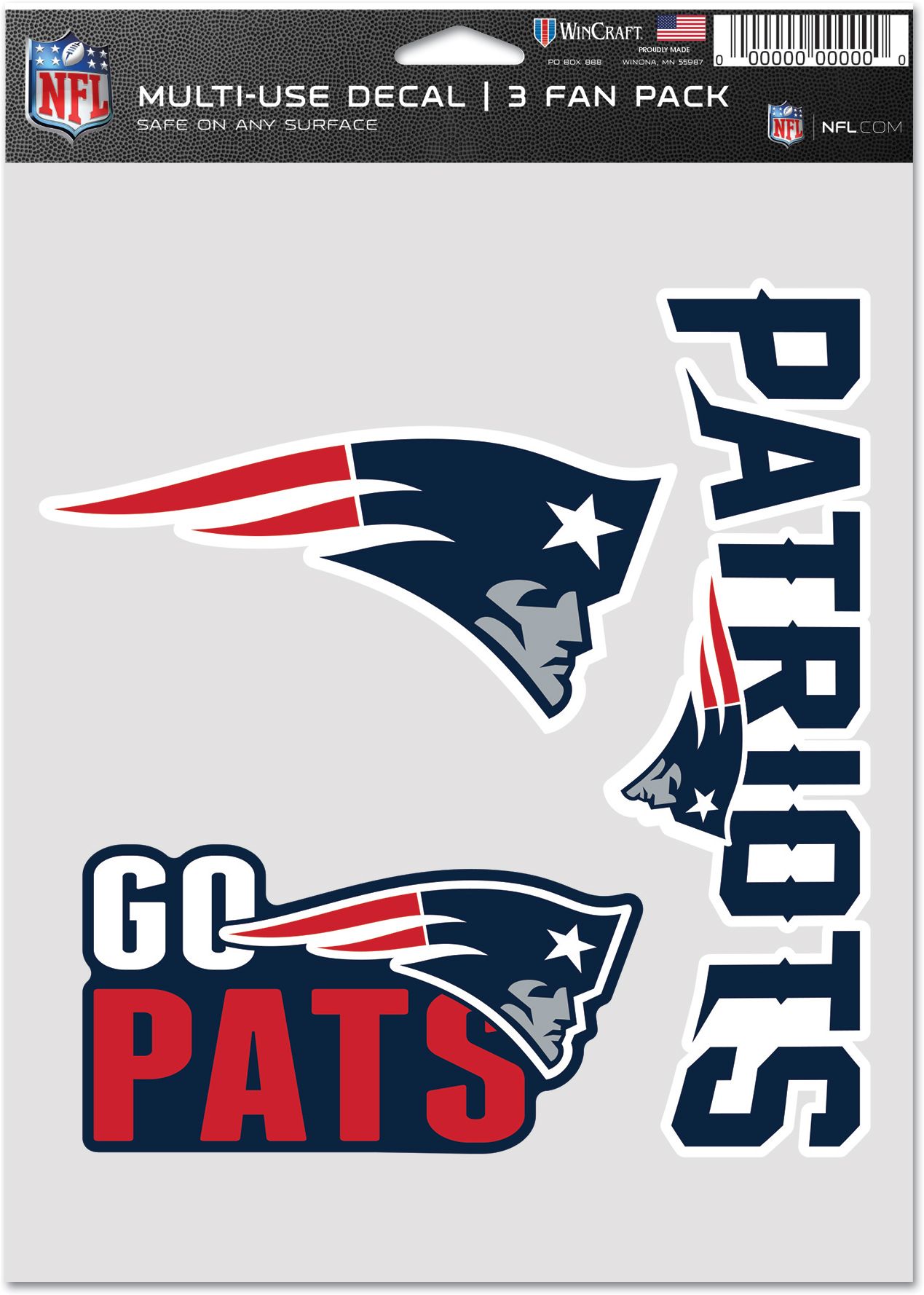Vintage New England Patriots Decal Sticker - 1972-1992 Throwback Logo - Die Cut Waterproof