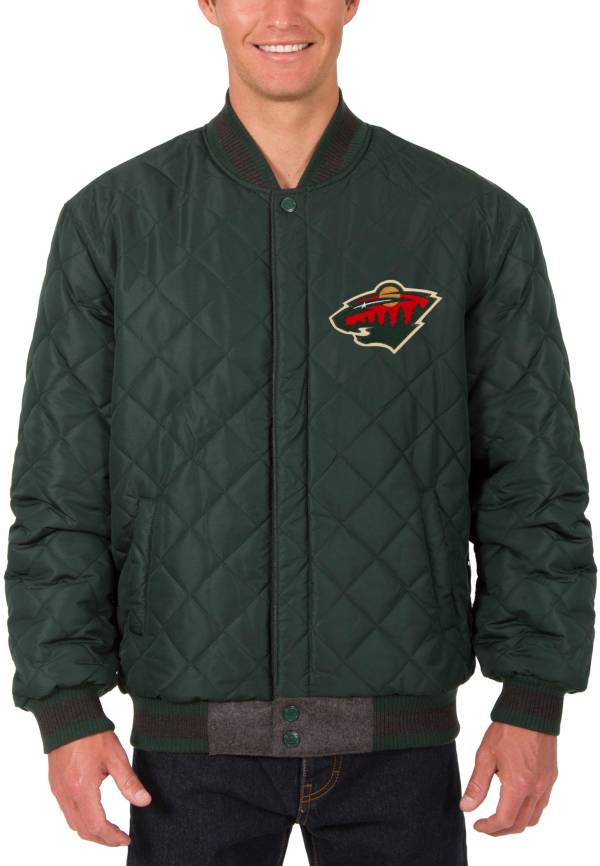 JH Design Minnesota Wild Logo Full-Zip Bomber Black Nylon Jacket product image