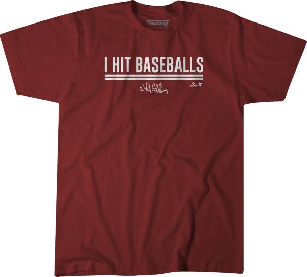 BreakingT Men's Red 'I Hit Baseballs' Graphic T-Shirt