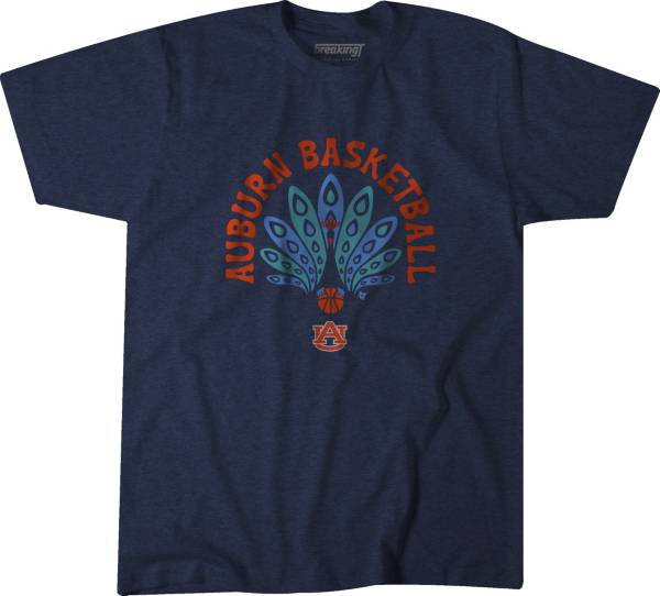 BreakingT Auburn Tigers Blue Basketball Peacock T-Shirt