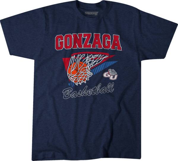 BreakingT Gonzaga Bulldogs Blue College Basketball Swish T-Shirt
