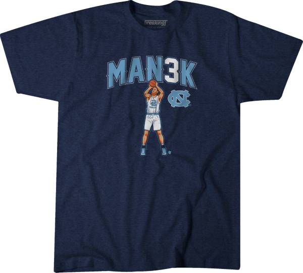 BreakingT North Carolina Tar Heels Navy Brady Manek MAN3K Basketball T-Shirt