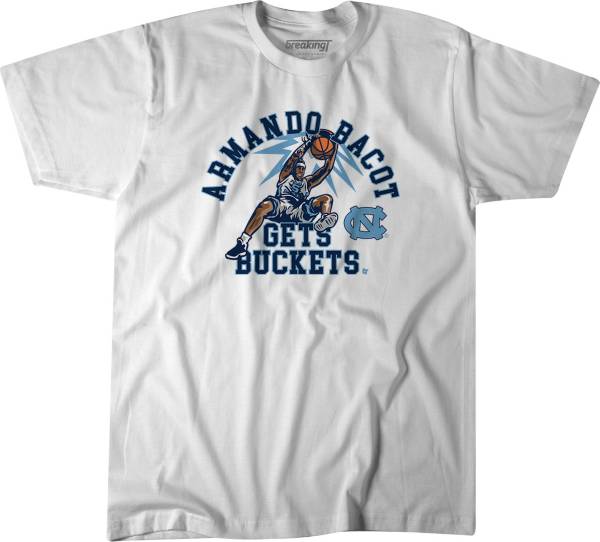 BreakingT North Carolina Tar Heels Armando Bacot Gets Buckets White Basketball T-Shirt