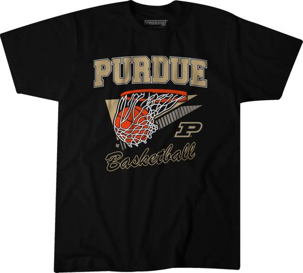 BreakingT Purdue Boilermakers College Basketball Swish Black T-Shirt