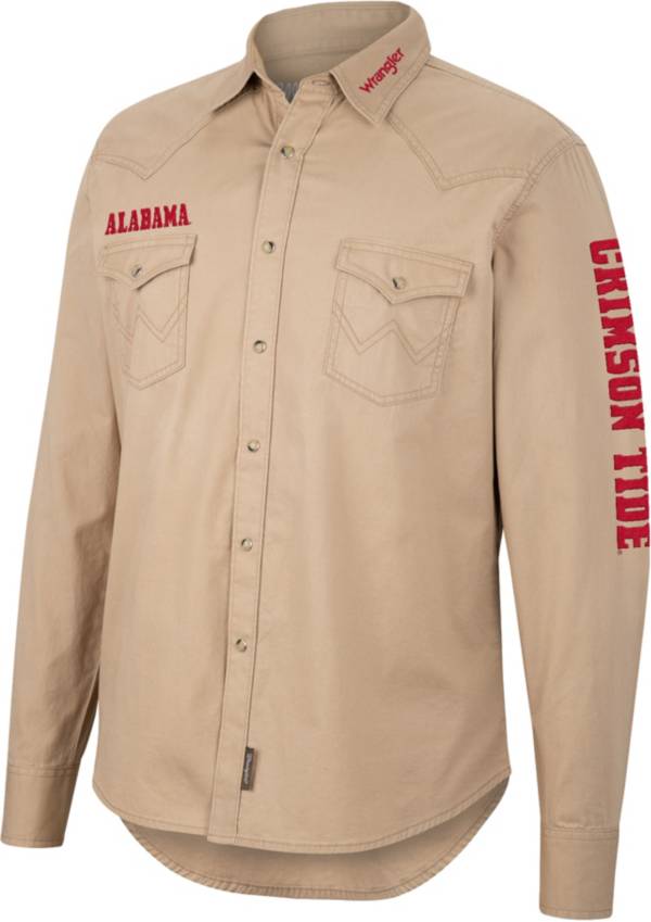 Wrangler Men's Alabama Crimson Tide Brown Button Down Longsleeve Shirt product image