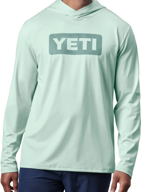 YETI Men's Wave Logo Hooded Long Sleeve Sun Shirt