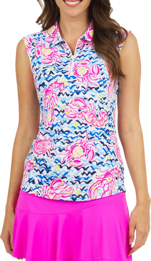 IBKUL Women's Sleeveless 1/4 Zip Limited Edition Bonnie Print Golf Polo product image