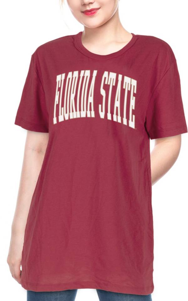 ZooZatZ Women's Florida State Seminoles Garnet Garment Wash Oversized T-Shirt product image