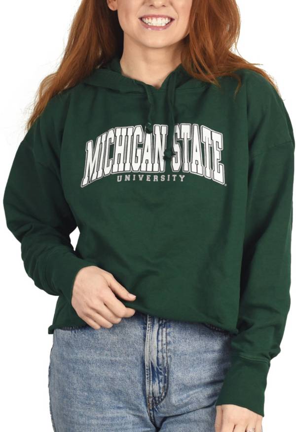ZooZatZ Women's Michigan State Spartans Green French Terry Cropped Hoodie product image