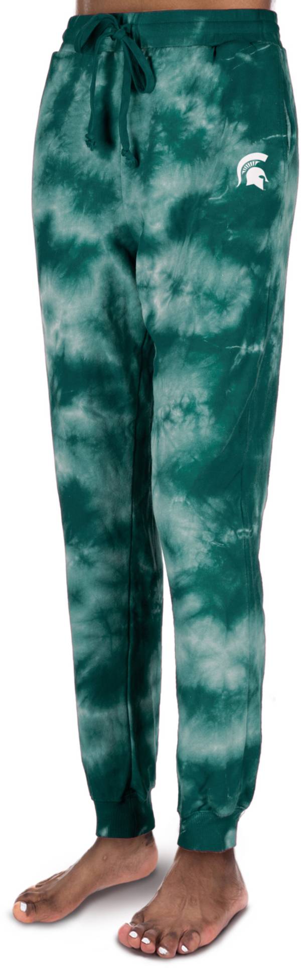 ZooZatZ Women's Michigan State Spartans Green Tie-Dye High-Waisted Joggers