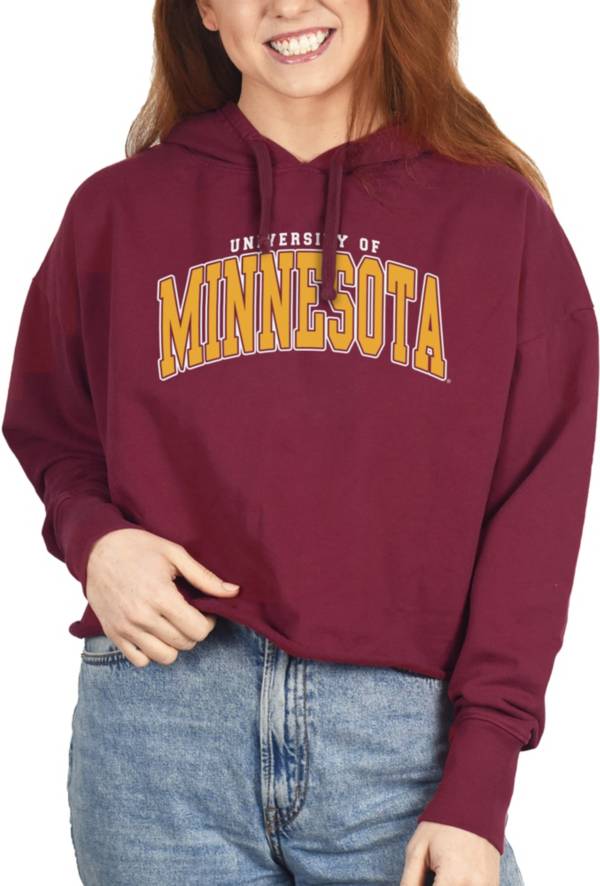 ZooZatZ Women's Minnesota Golden Gophers Maroon French Terry Cropped Hoodie product image