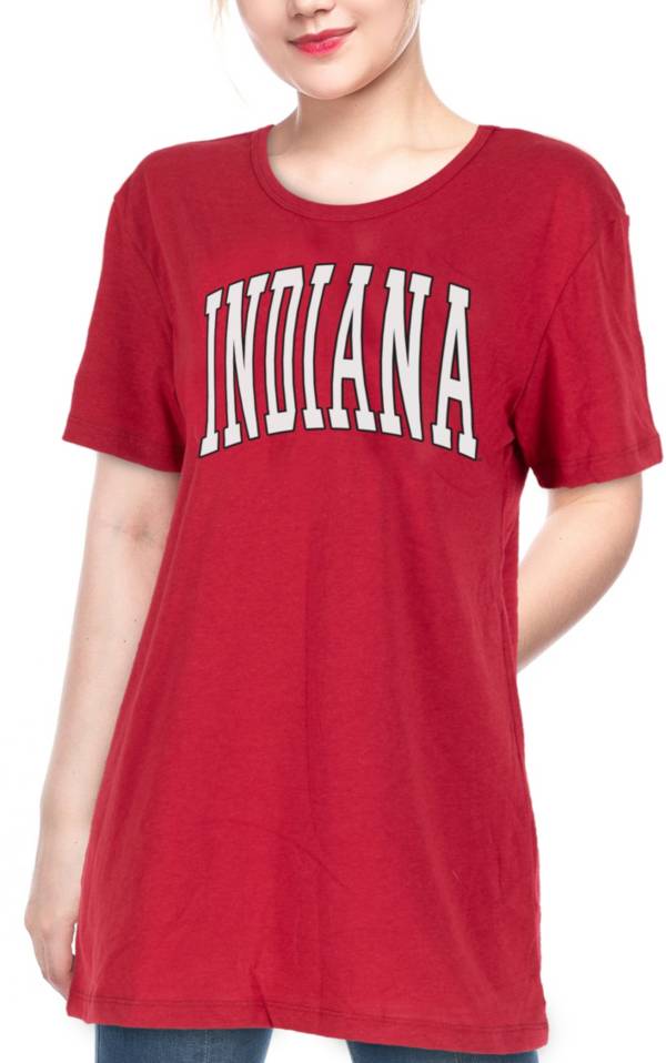 ZooZatZ Women's Indiana Hoosiers Crimson Garment Wash Oversized T-Shirt
