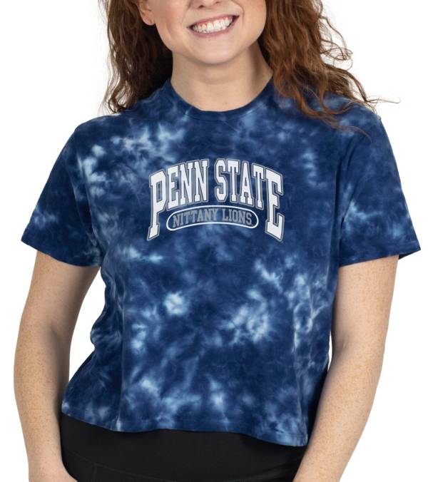 ZooZatZ Women's Penn State Nittany Lions Blue Tie-Dye Cropped T-Shirt product image