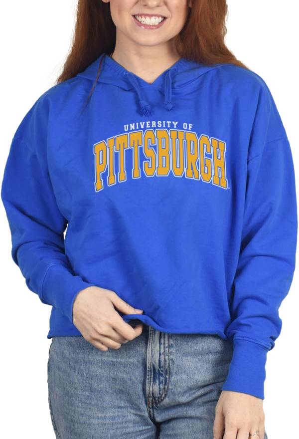 ZooZatZ Women's Pitt Panthers Blue French Terry Cropped Hoodie product image