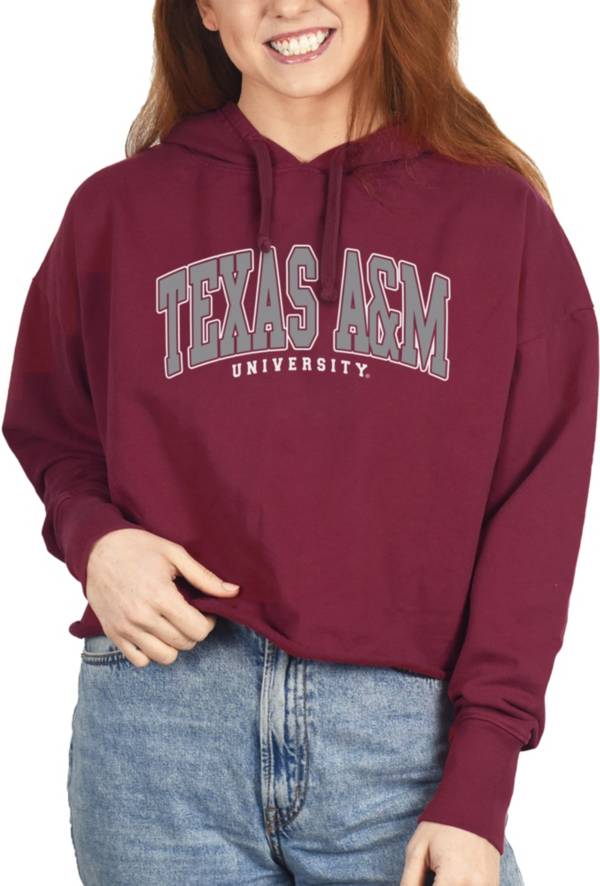 ZooZatZ Women's Texas A&M Aggies Maroon French Terry Cropped Hoodie product image