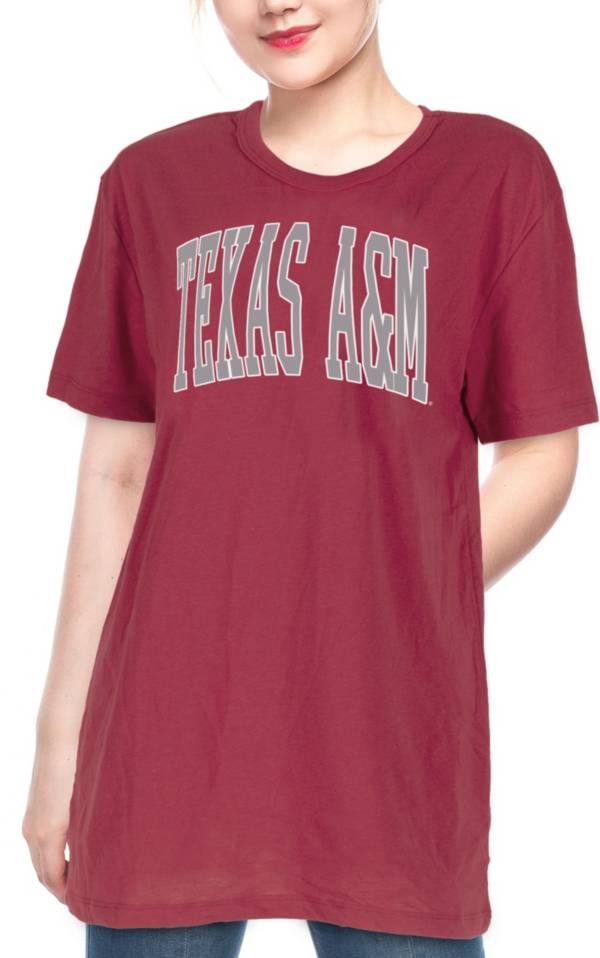 ZooZatZ Women's Texas A&M Aggies Maroon Garment Wash Oversized T-Shirt