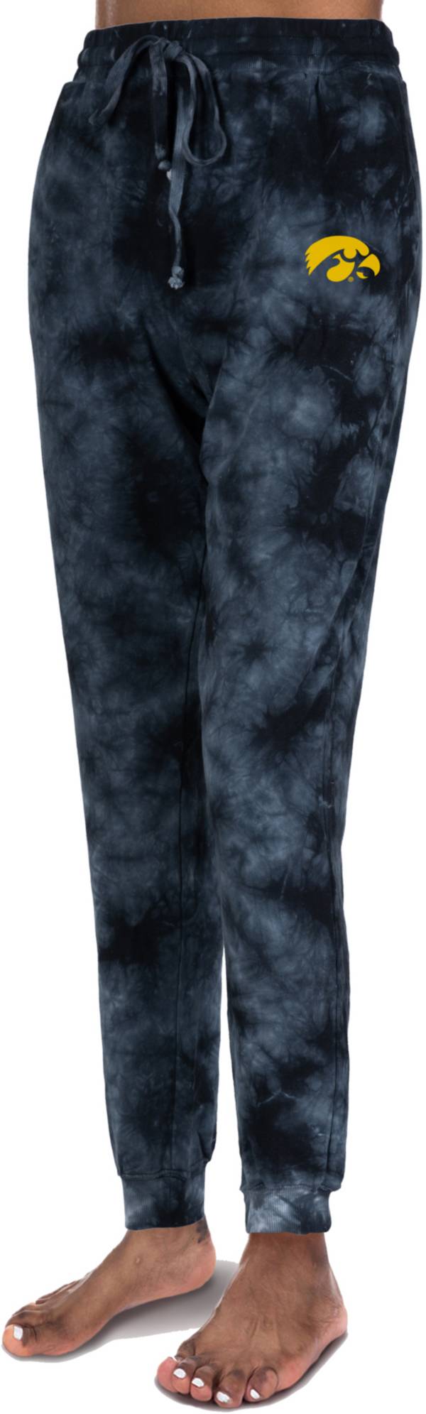 ZooZatZ Women's Iowa Hawkeyes Black Tie-Dye High-Waisted Joggers product image