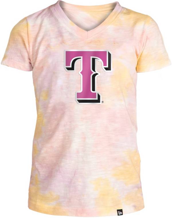 New Era Apparel Girl's Texas Rangers Tie Dye V-Neck T-Shirt product image