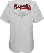 MLB Girls' Atlanta Braves Gray Clubhouse Short Sleeve Hoodie product image