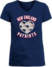 New Era Apparel Girl's New England Patriots Sequins Heart Navy T-Shirt product image