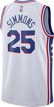 Nike Men's Philadelphia 76ers Ben Simmons #25 White Dri-FIT Swingman Jersey product image