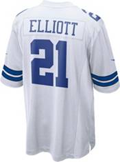 اسم همس Nike Men's Dallas Cowboys Ezekiel Elliott #21 White Game Jersey اسم همس