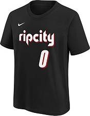 Nike Youth 2021-22 City Edition Portland Trail Blazers Damian Lillard #0 Black Player T-Shirt product image