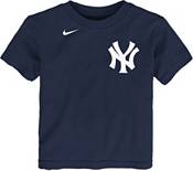 New York Yankees MLBPA AARON JUDGE Pin Stripes Youth Boys Cotton Tee Shirt Navy 