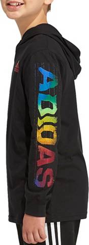 adidas Boys' Logo Hooded Long Sleeve T-Shirt product image
