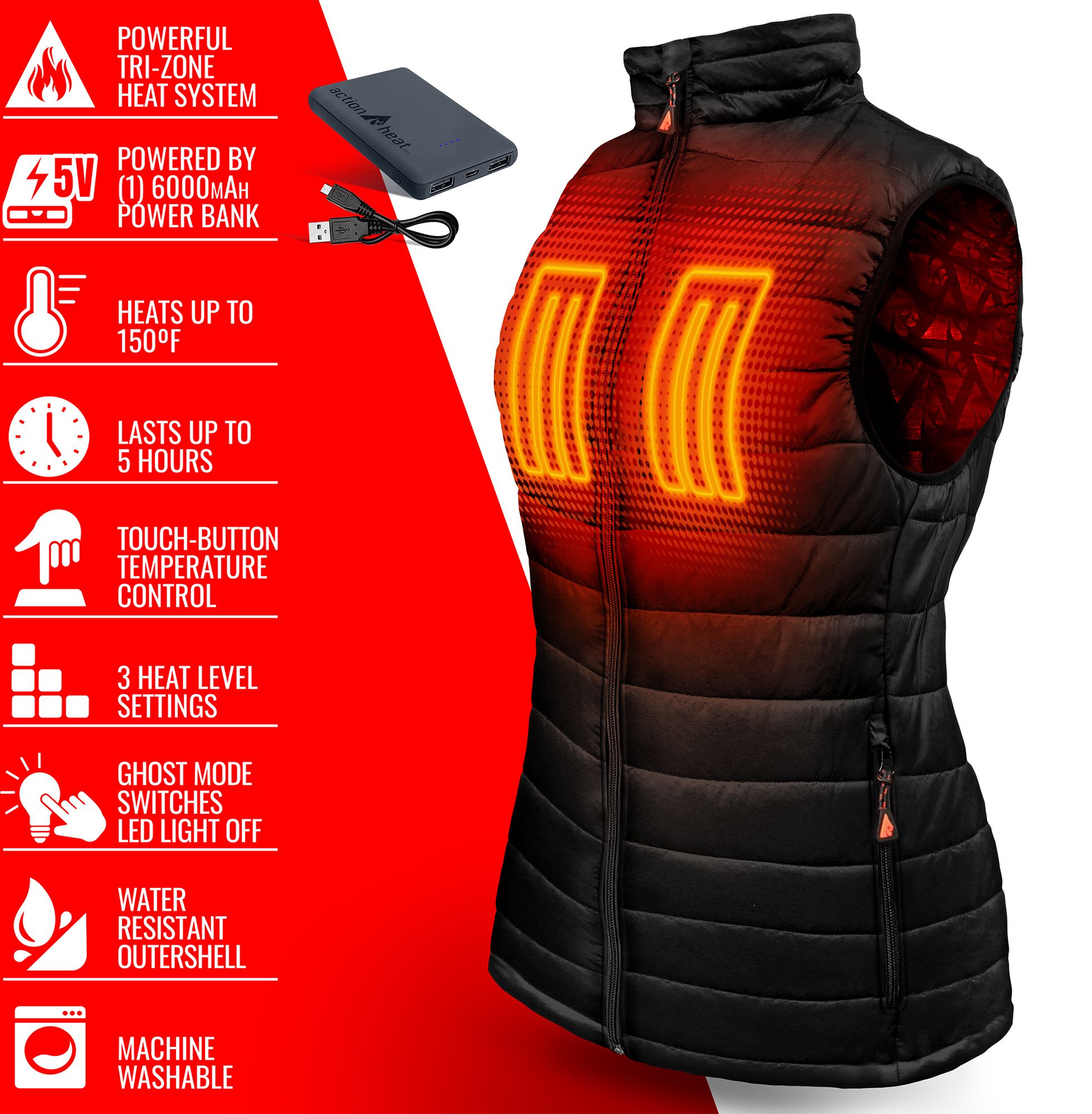 ActionHeat Women's 5V Battery Heated Puffer Vest | Dick's Sporting Goods