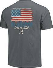 Image One Men's Alabama Crimson Tide Grey Worn Flag T-Shirt product image