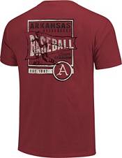 Image One Men's Arkansas Razorbacks Cardinal Baseball Flag T-Shirt product image